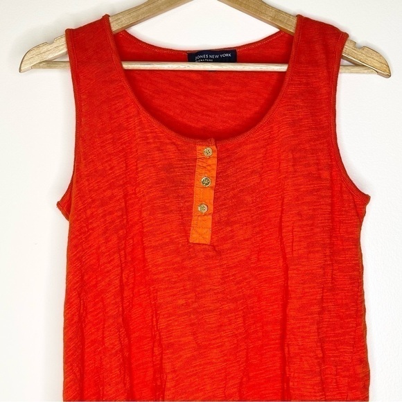 Jones New York Orange Knit Tank Top US M - Picture 5 of 7